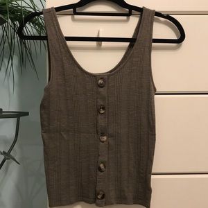 American Eagle Small Olive Green Button Tank Top